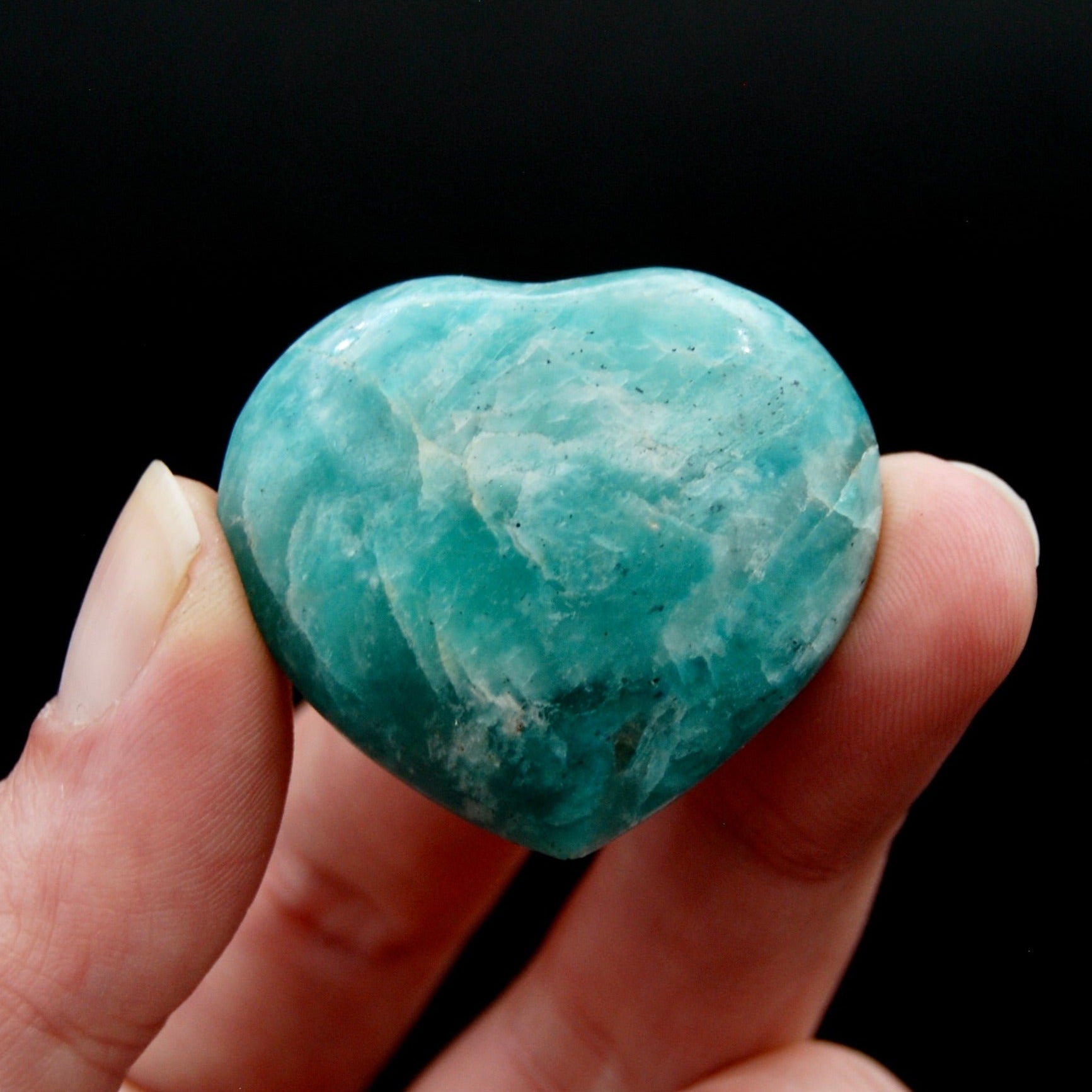 AAA Amazonite Crystal Puffy Heart