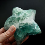 Large Green Fluorite Crystal Star Shaped Bowl