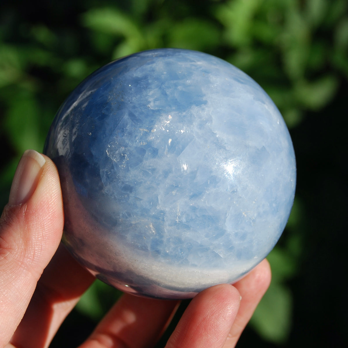 Blue Calcite Crystal Sphere
