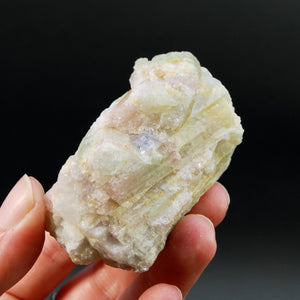 Raw Bicolor Tourmaline Lepidolite Crystal on Quartz Matrix, Brazil