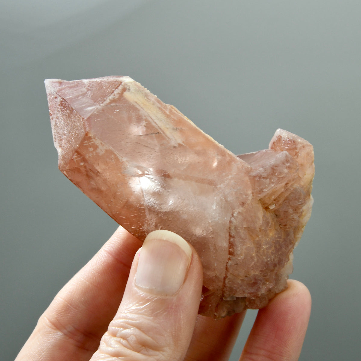 Tantric Twin Strawberry Pink Scarlet Temple Lemurian Seed Quartz Crystal Starbrary Dreamsicle, Brazil