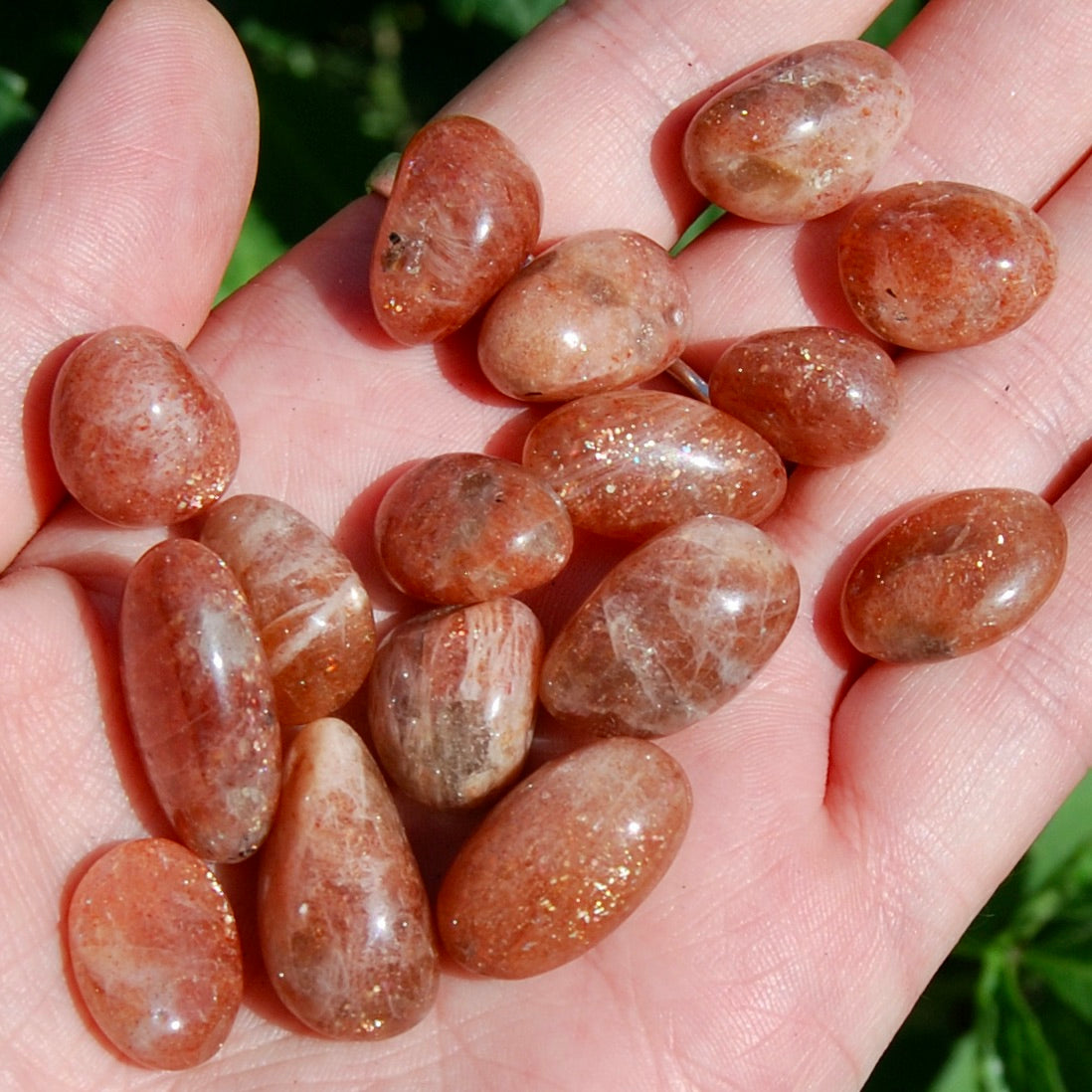 Super Flashy Sunstone Crystal Tumbled Stones