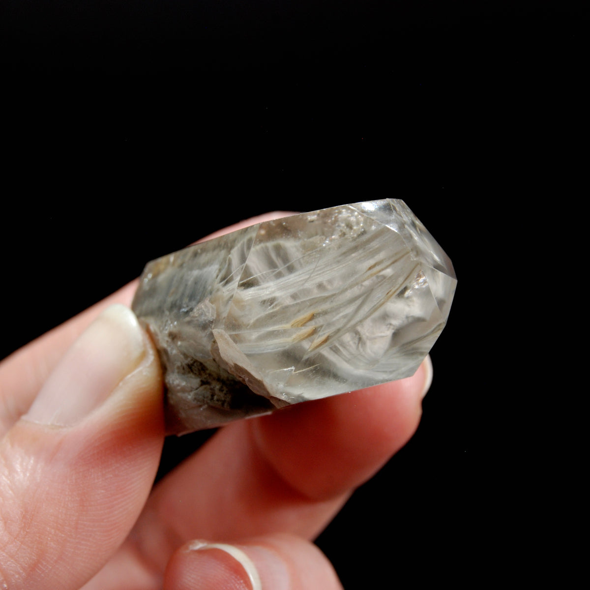 RARE Blue Amphibole Quartz Crystal Freeform, Polished Blue Angel Phantom Quartz, Brazil b9