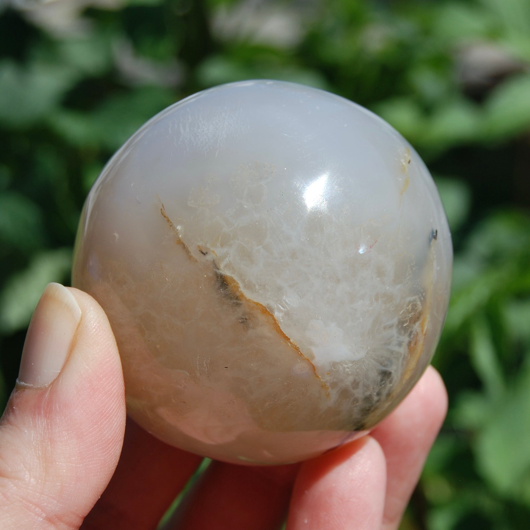 Lavender Pink Sakura Flower Agate Crystal Sphere