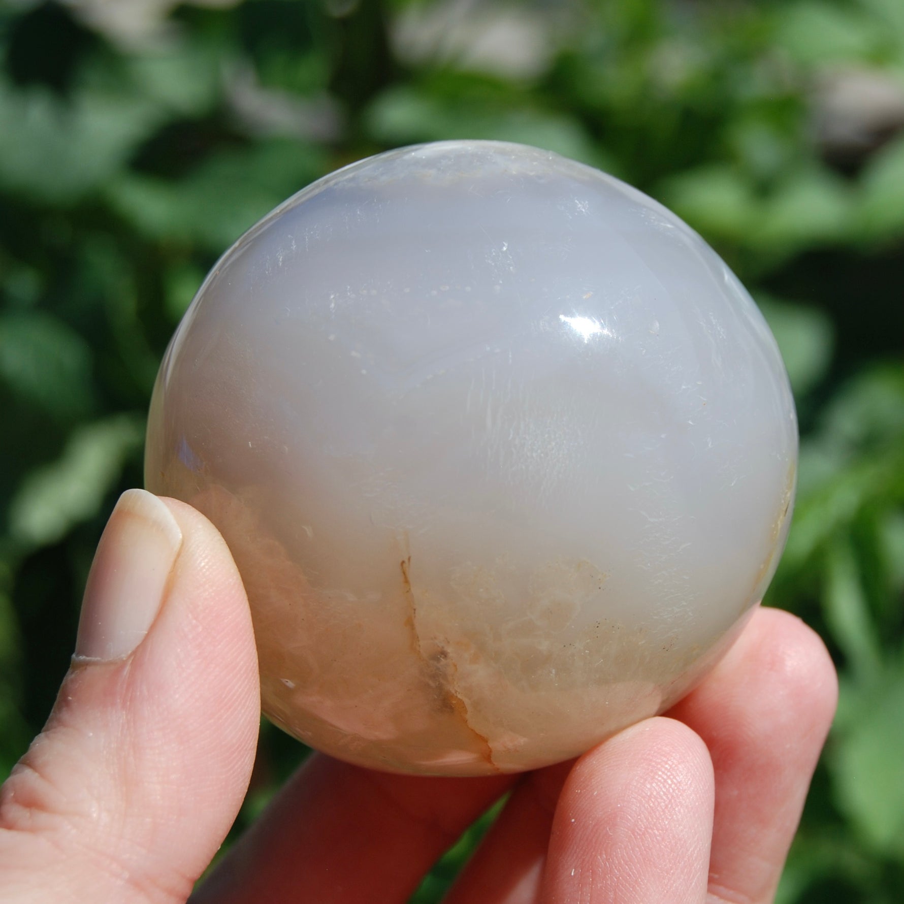 Lavender Pink Sakura Flower Agate Crystal Sphere