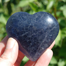Load image into Gallery viewer, Blue Fluorite Heart Shaped Crystal Palm Stone
