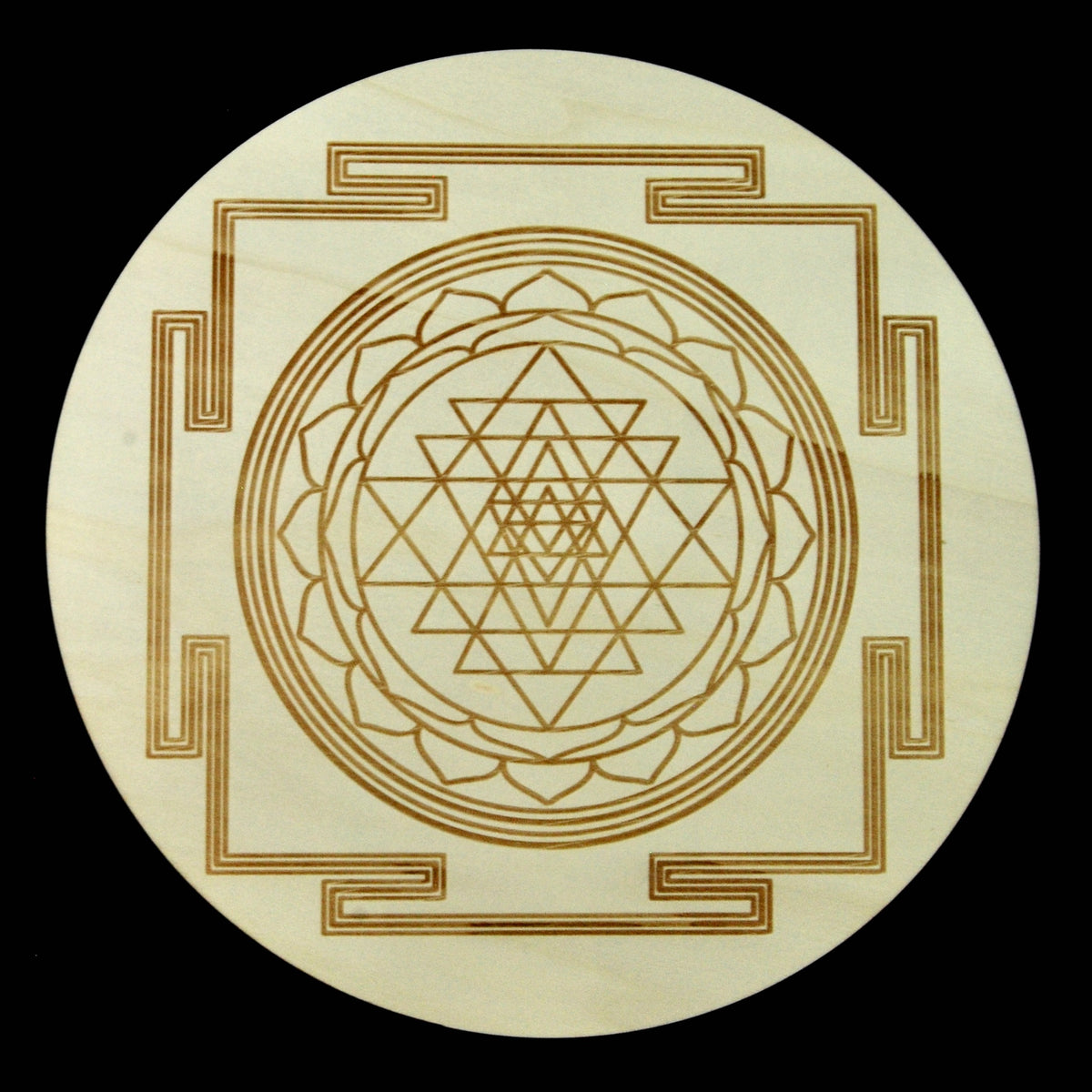 12in Large Wood SRI YANTRA Crystal Grid Sacred Geometry