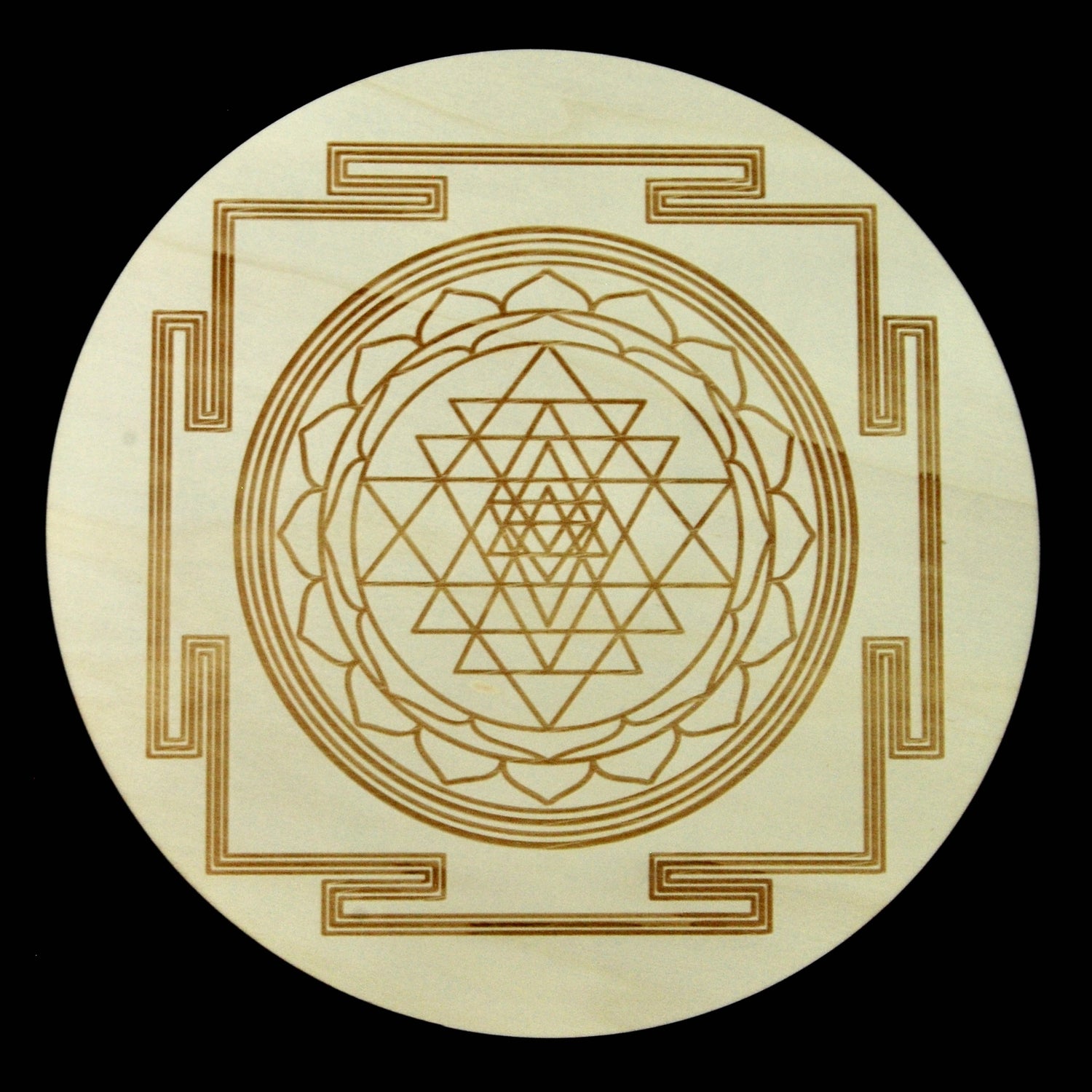 12in Large Wood SRI YANTRA Crystal Grid Sacred Geometry