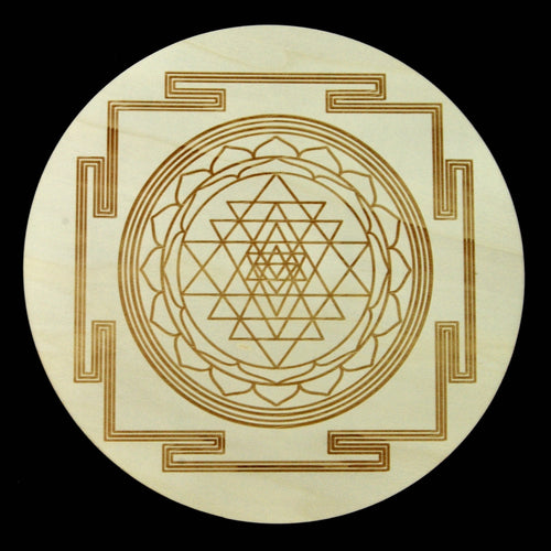 12in Large Wood SRI YANTRA Crystal Grid Sacred Geometry