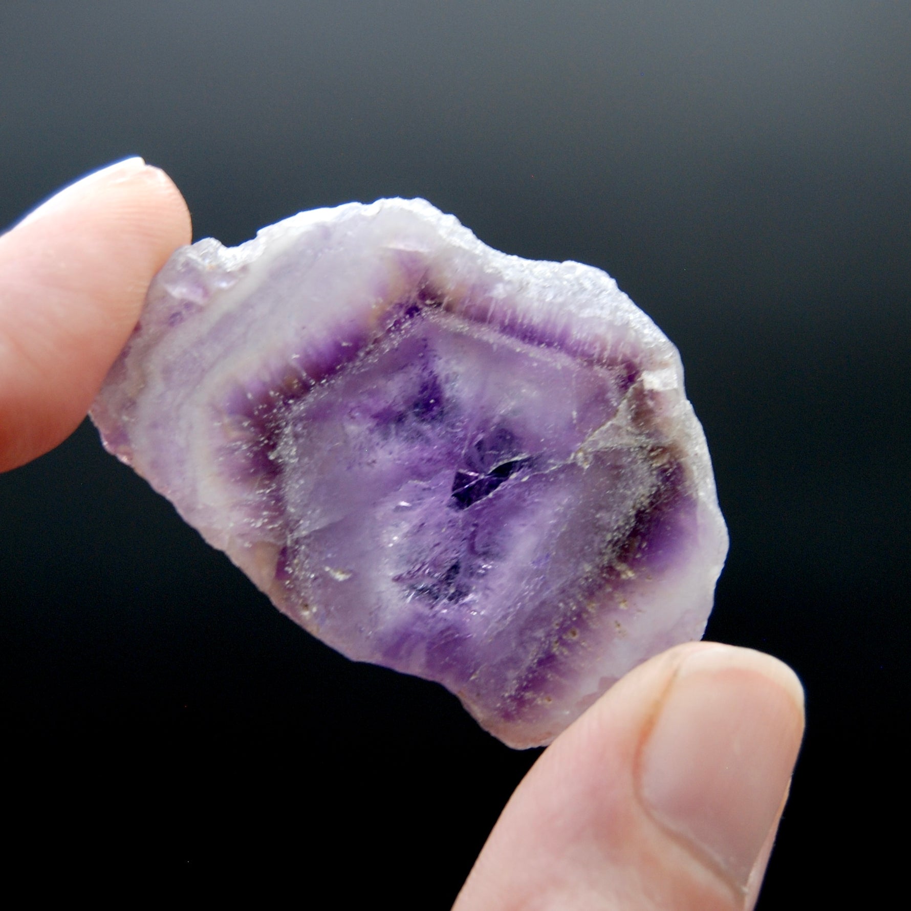 Chevron Amethyst Crystal Slice, Zambia