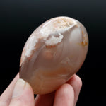 Gemmy Sakura Flower Agate Palm Stone, Pink Lavender Sakura Agate, Madagascar