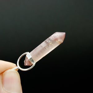 DT Pink Lithium Lemurian Seed Crystal Dreamsicle Pendant for Necklace, Brazil