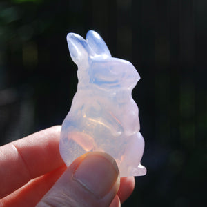Pink Opalite Carved Crystal Rabbit