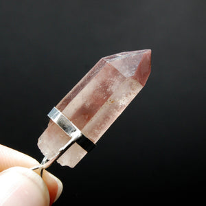 Pink Lithium Lemurian Seed Crystal Starbrary Pendant for Necklace