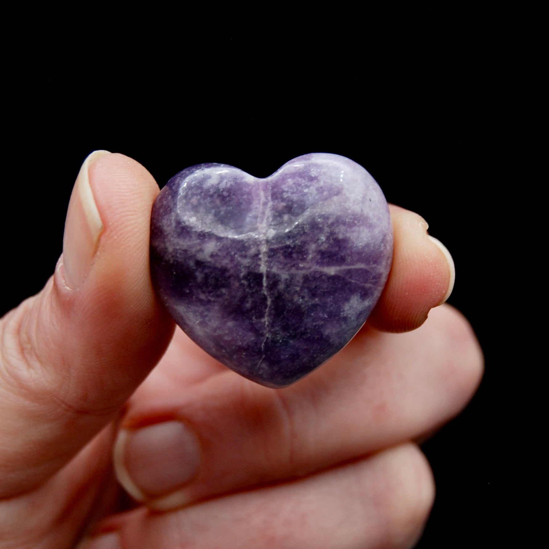 Purple Lepidolite Crystal Heart 30mm