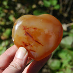Carnelian Agate Crystal Heart Palm Stone