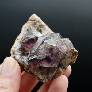Elestial Amethyst Quartz Crystal, Smoky Chiredzi Amethyst