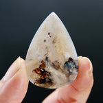 Dendritic Plume Agate Teardrop Pear Cabochon, Indonesia