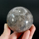Blue Rose Quartz Crystal Sphere with Golden Healer