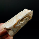 PINK Crazy Lace Agate Druzy Filled Crystal Tower, Indonesia