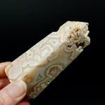 PINK Crazy Lace Agate Druzy Filled Crystal Tower, Indonesia