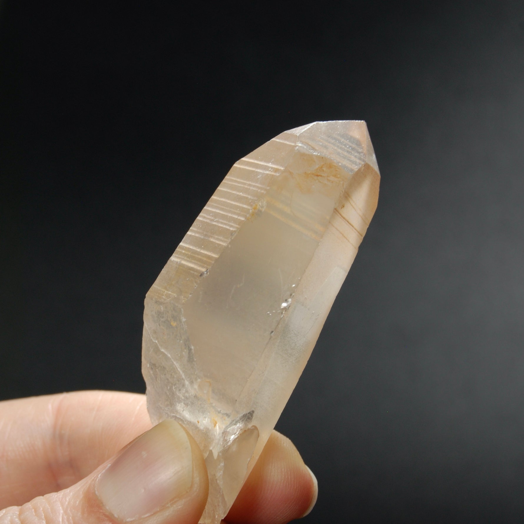 Pink Shadow Lemurian Seed Quartz Crystal