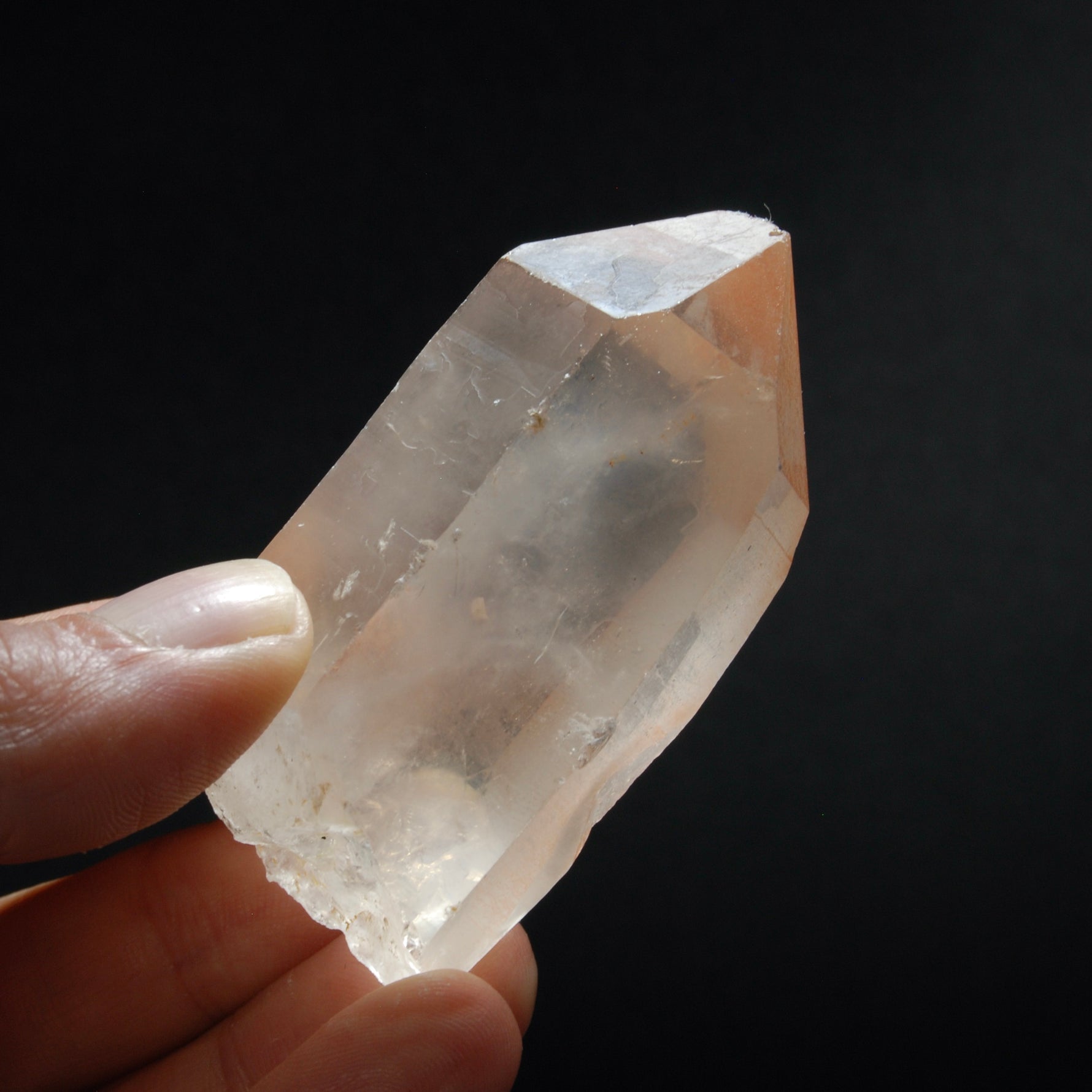 Pink Shadow Lemurian Seed Quartz Crystal