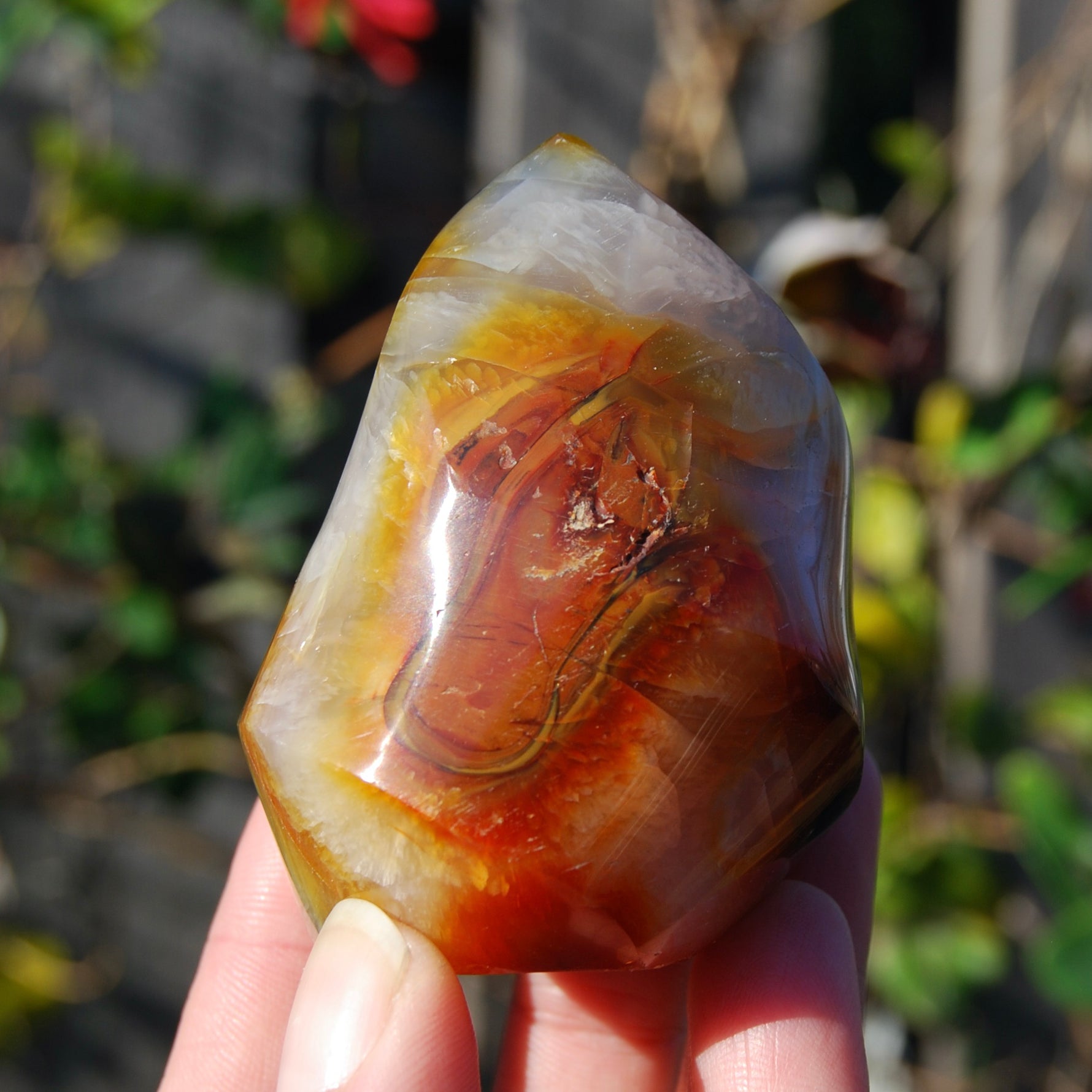 Carnelian Crystal Flame, Carnelian Agate Freeform Tower, Madagascar