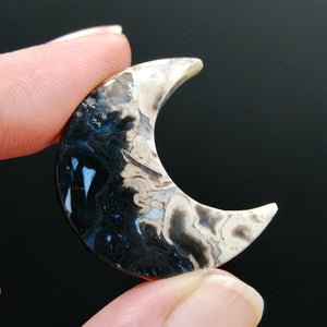 Fossilized Palm Root Crescent Moon Cabochon