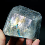Purple Labradorite Crystal Freeform Tower, Super Flashy Spectrolite