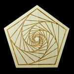 12in Large Wood FRACTAL SPIRAL Crystal Grid Sacred Geometry