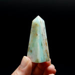 AAA Blue Andean Opal Crystal Tower, Natural Andean Blue Opal Gemstone, Peru