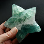 Large Green Fluorite Crystal Star Shaped Bowl