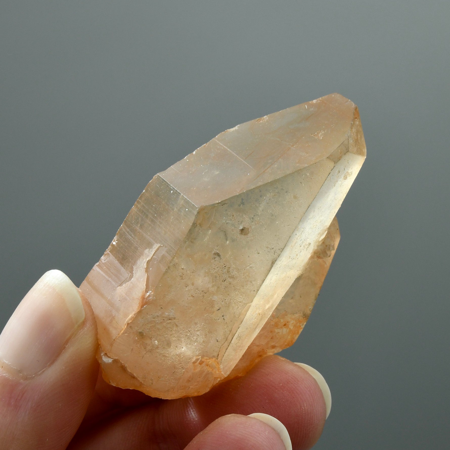 Record Keeper Tantric Twin Pink Shadow Smoky Scarlet Temple Lemurian Seed Quartz Crystal, Serra do Cabral, Brazil