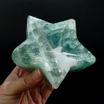 Large Green Fluorite Crystal Star Shaped Bowl