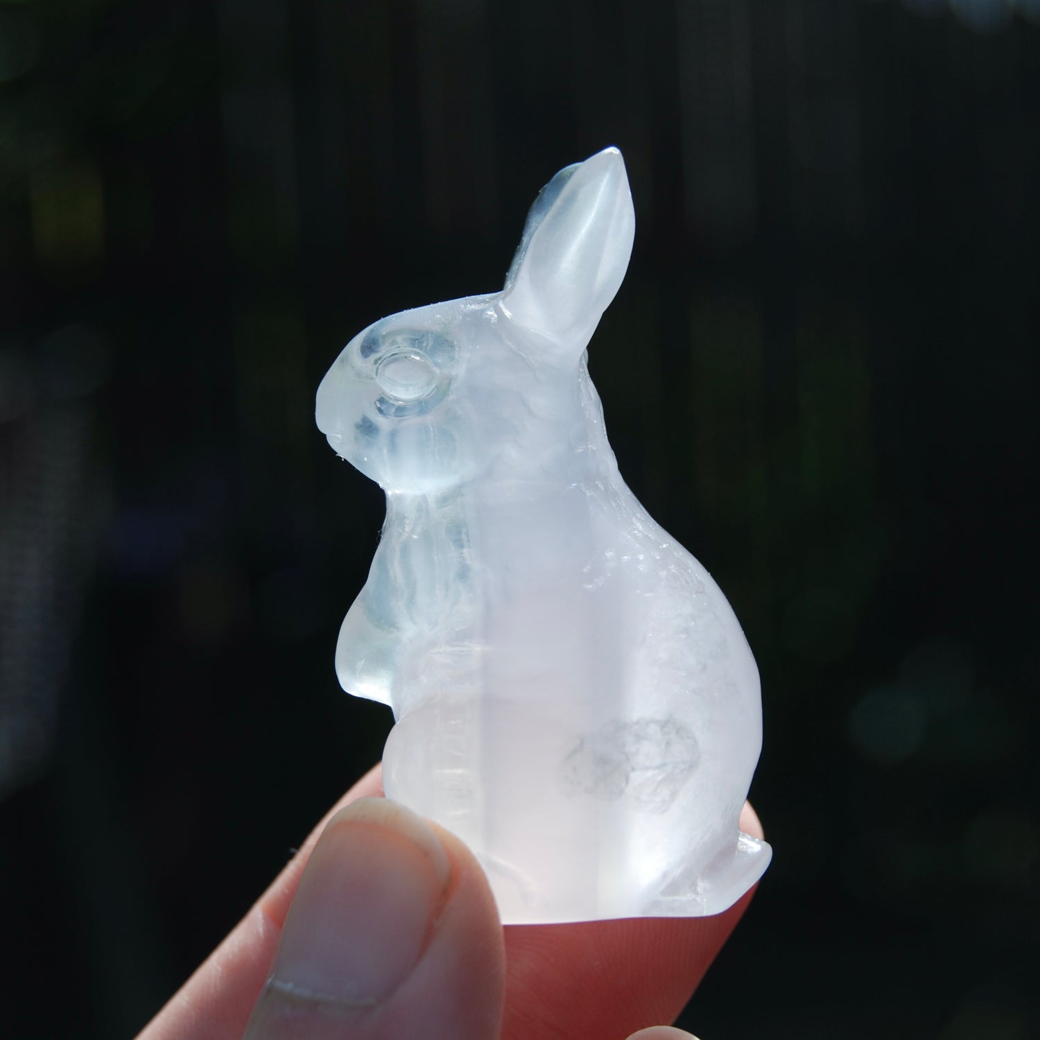 Yttrium Fluorite Carved Crystal Rabbit