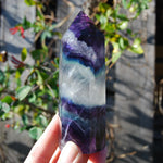 Chunky Fluorite Crystal Tower, Large Blue Purple Fluorite Tower