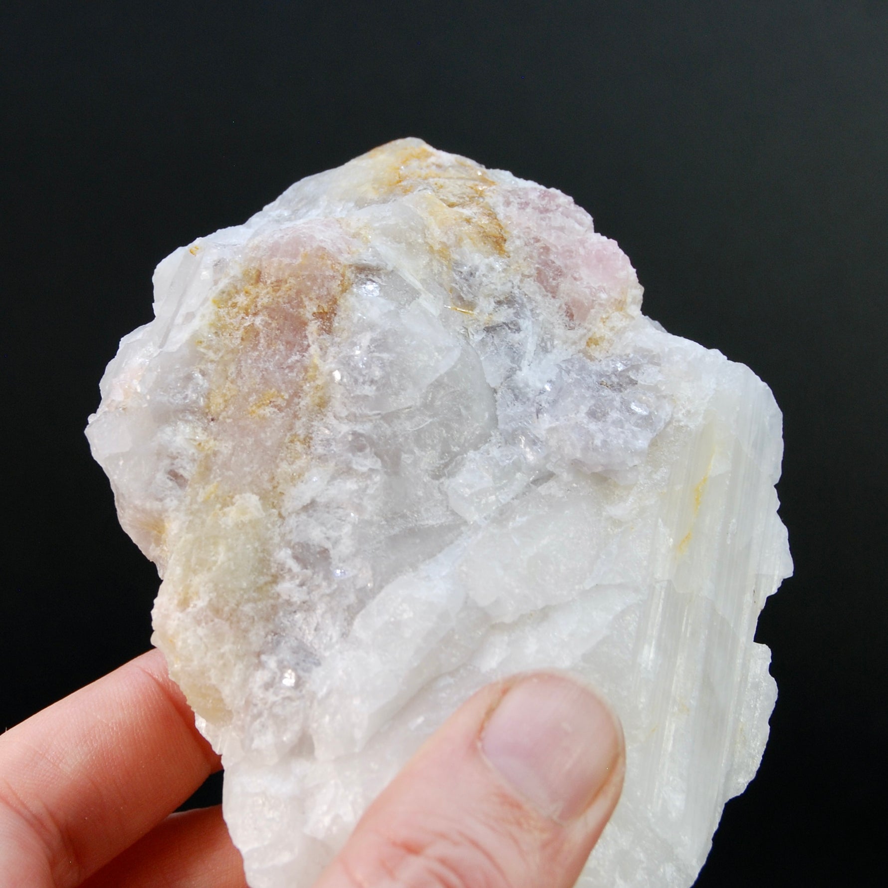 Raw Tricolor Tourmaline Lepidolite Crystal on Quartz Matrix, Brazil
