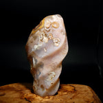 Pink Sakura Flower Agate Crystal Freeform Flame Tower, Madagascar