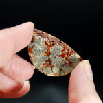 Marcasite Red Agate Matrix Freeform Half Circle Cabochon, Indonesia