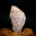 Pink Sakura Flower Agate Crystal Freeform Flame Tower, Madagascar