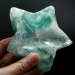 Large Green Fluorite Crystal Star Shaped Bowl