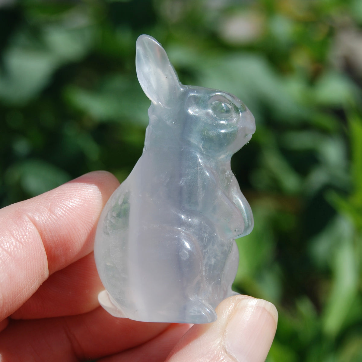 Yttrium Fluorite Carved Crystal Rabbit