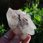 ET Soulmate Isis Face Pink Lithium Lemurian Quartz Crystal Starbrary Specular Hematite, Brazil