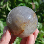 Hematoid Blue Rose Quartz Crystal Sphere
