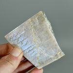 Flashy Rainbow Moonstone Sunstone Crystal Slab, Thick Rainbow Moonstone Slice, India