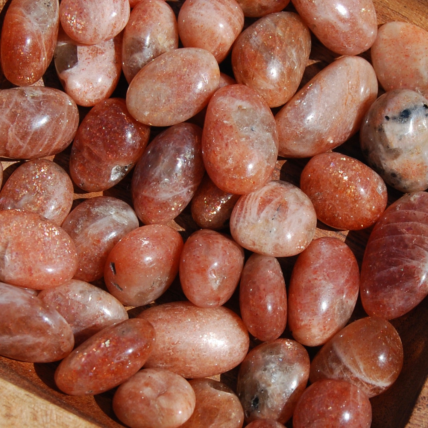 Super Flashy Sunstone Crystal Tumbled Stones