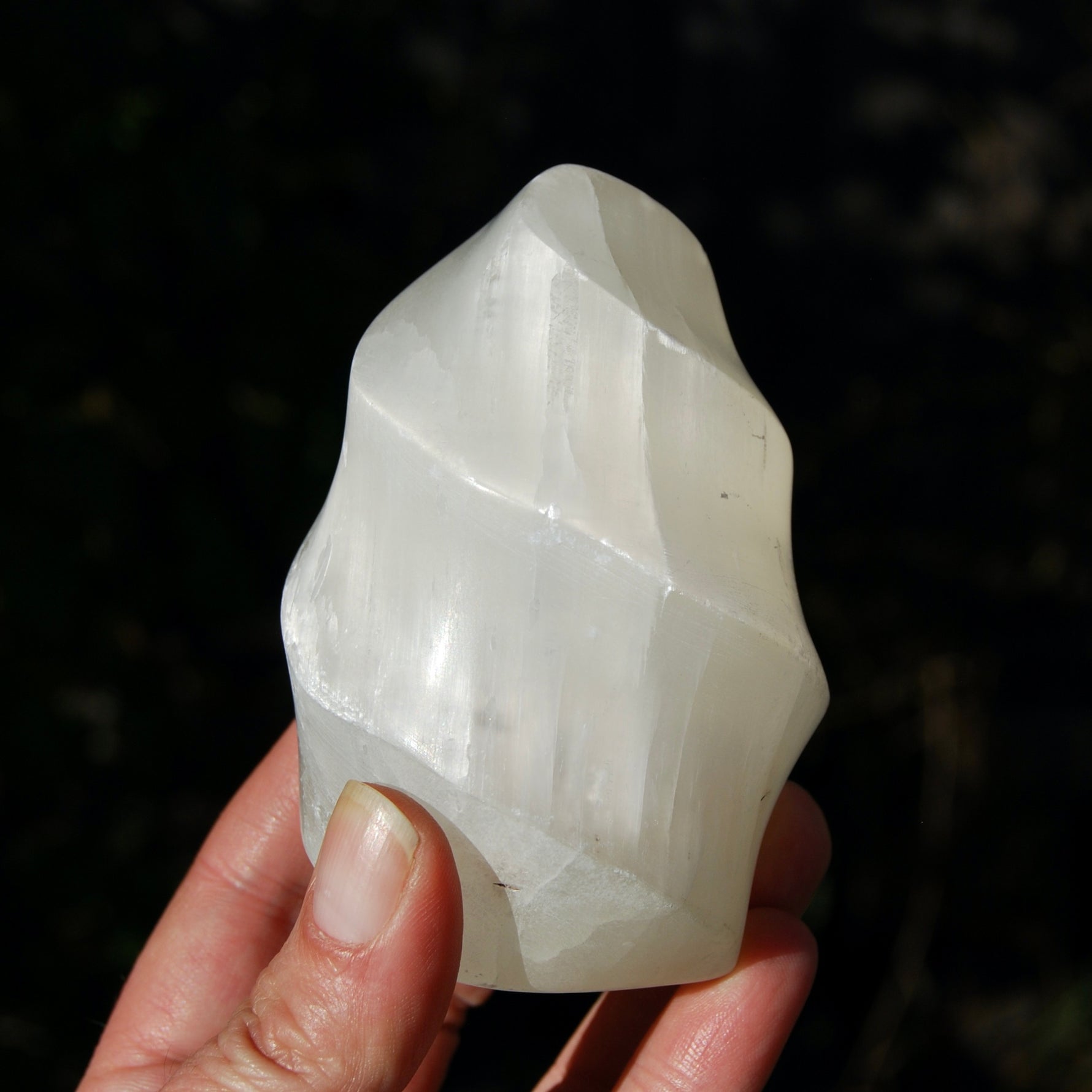 White Light Selenite Crystal Flame
