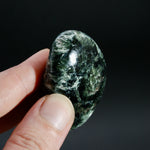 Flashy Seraphinite Crystal Palm Stone, Russia