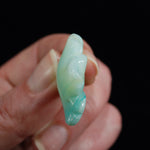 Blue Andean Opal Carved Crystal Flower, Natural Blue Opal Gemstone Carving, Peru